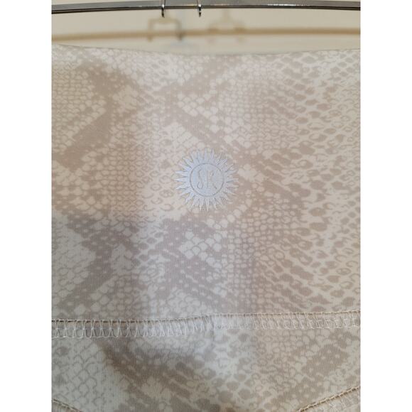 Sommer Ray Women's Crossover Waist Workout Shorts Reptile Print Beige Size Small - Picture 6 of 9